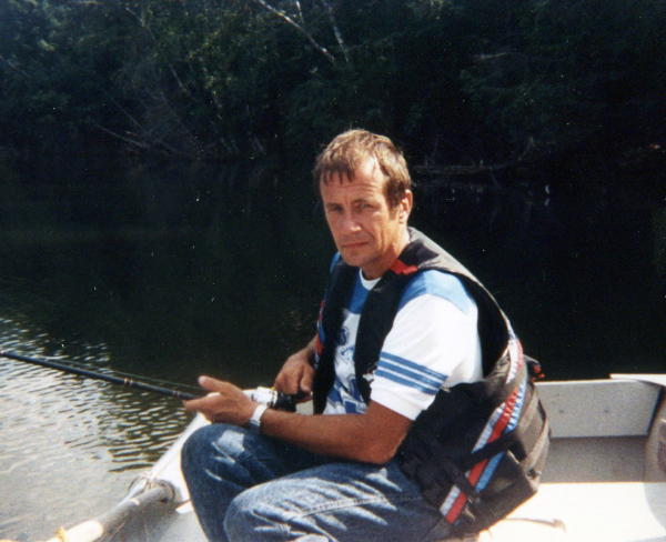 My father at Fay Lake Resort in Wisconsin. August 1989